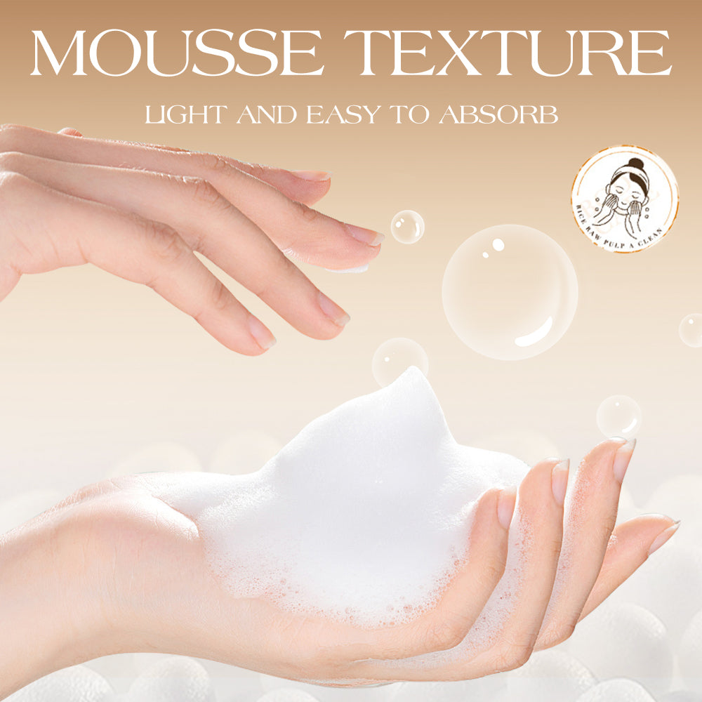 MOUSSE NETTOYANTE A EAU DE RIZ POUR UN VISAGE ÉCLATANT